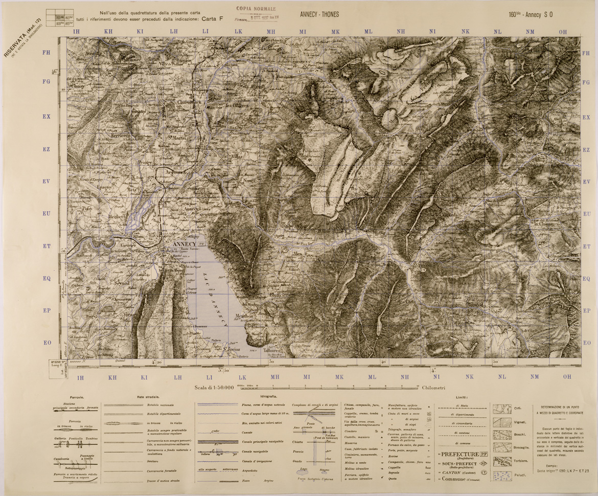 (N:29374) ANNECY - THONES - FOGLIO 160 BIS S.O. (SE003234) Carte e stampe antiche: riproduzione a colori su carta (formato A1)