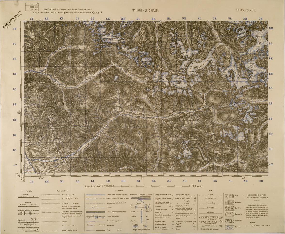 (N:29391) ST. FIRMIN - LA CHAPELLE - FOGLIO 189 S.O. (SE003251) Carte e stampe antiche: riproduzione a colori su carta (formato A1)
