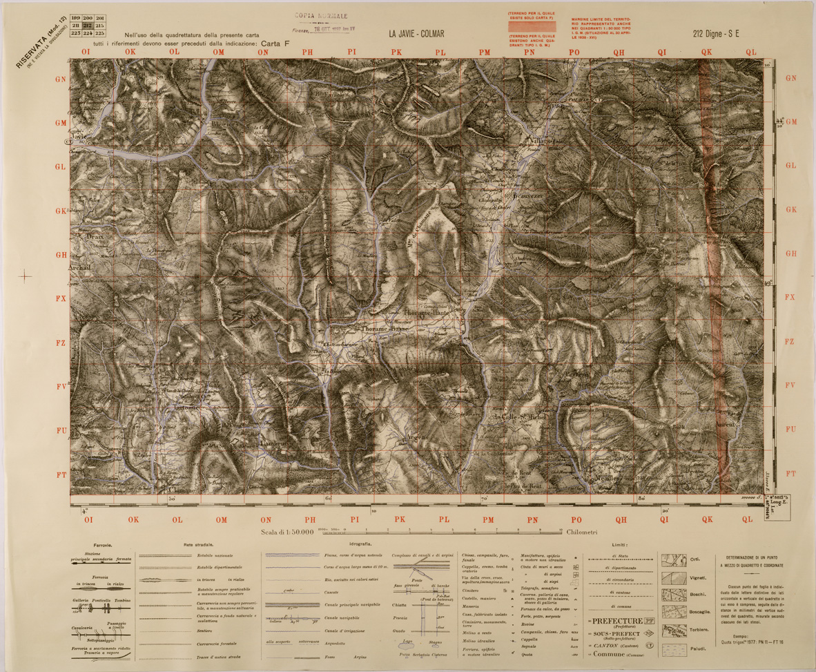 (N:29399) LA JAVIE - COLMAR - FOGLIO 212 S.E. (SE003259) Carte e stampe antiche: riproduzione a colori su carta (formato A1)