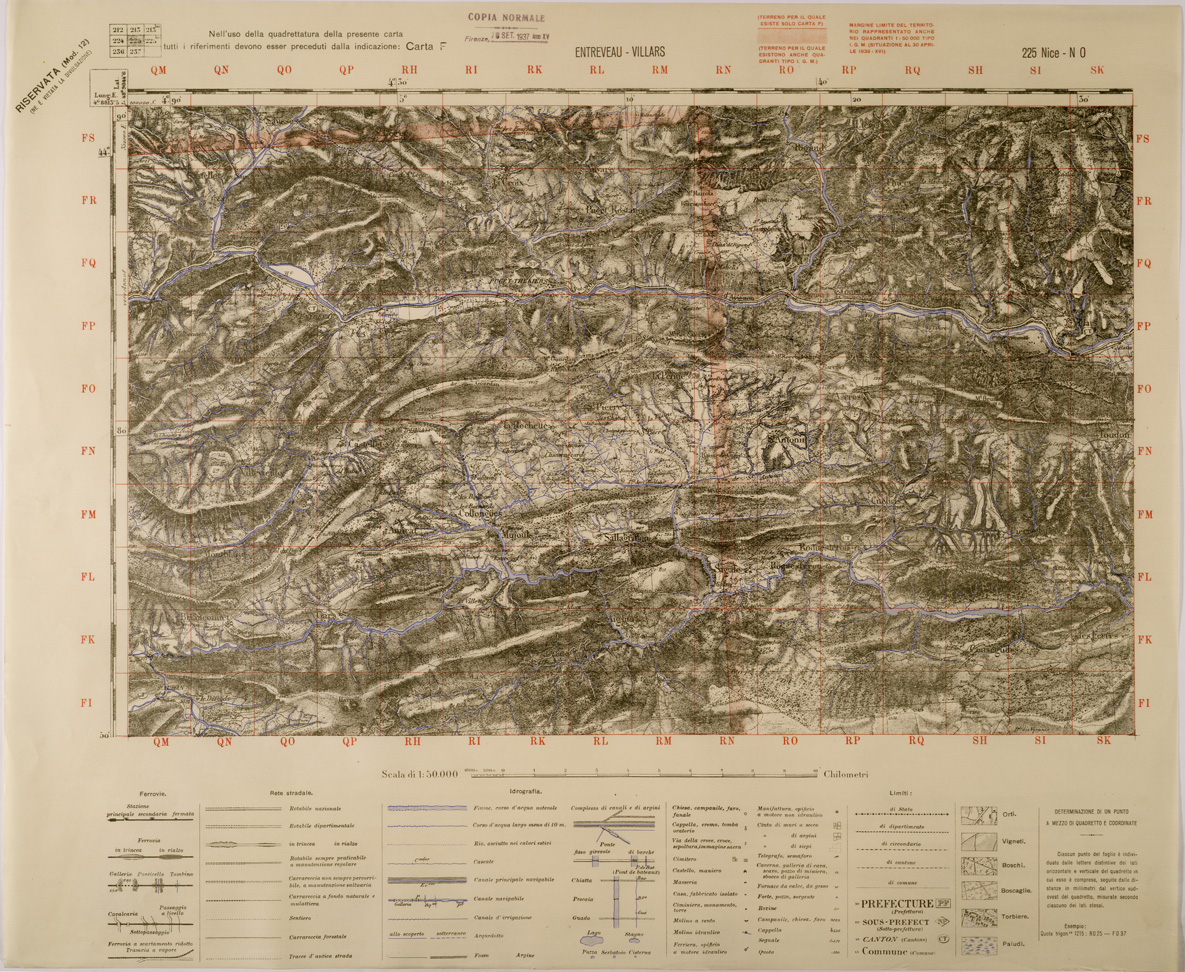 (N:29411) ENTREVEAU - VILLARS - FOGLIO 225 N.O. (SE003271) Carte e stampe antiche: riproduzione a colori su carta (formato A1)
