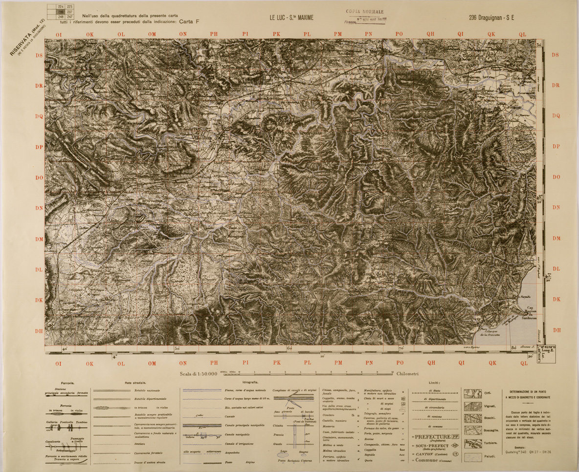 (N:29413) LE LUC - S.T MAXIME - FOGLIO 236 S.E. (SE003273) Carte e stampe antiche: riproduzione a colori su carta (formato A1)