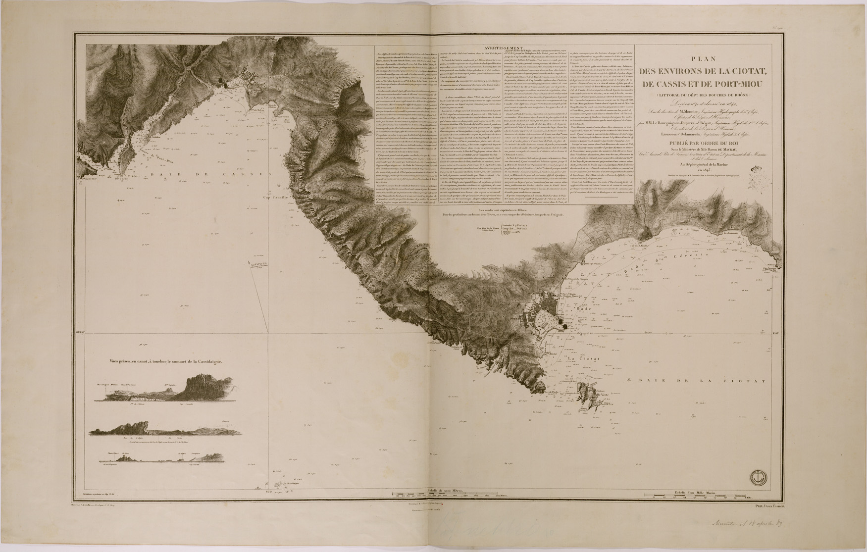 (N:29476) PLAN DE ENVIRONS DE LA CIOTAT DE CASSIS ET DE PORT MIOU (SE003284) Carte e stampe antiche: riproduzione a colori su carta (formato A1)