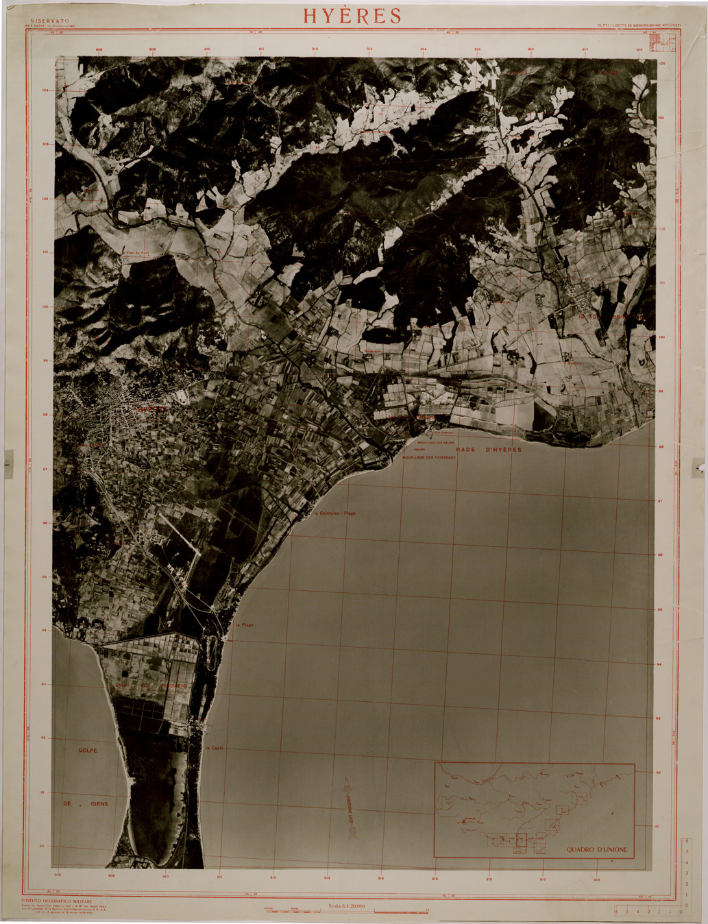 (N:29482) HYERES (SE003292) Carte e stampe antiche: riproduzione a colori su carta (formato A1)