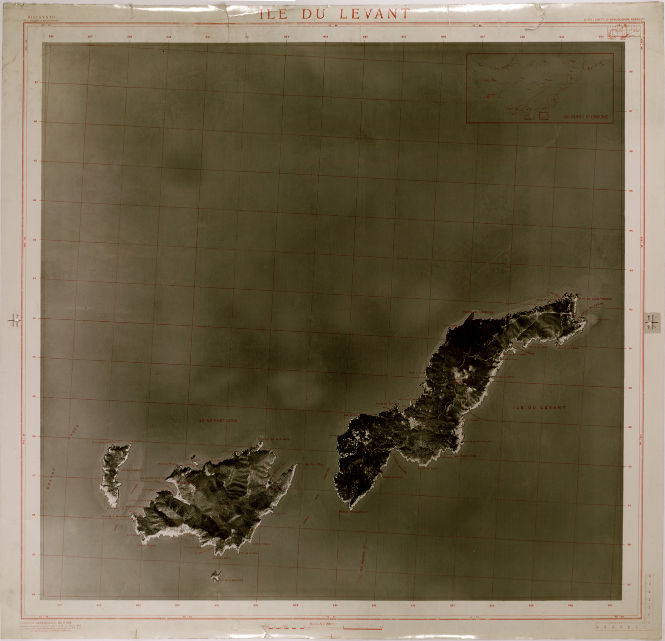 (N:29485) ILE DU LEVANT (SE003295) Carte e stampe antiche: riproduzione a colori su carta (formato A1)