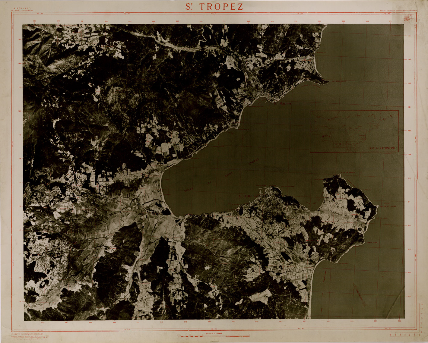 (N:29486) ST TROPEZ (SE003297) Carte e stampe antiche: riproduzione a colori su carta (formato A1)