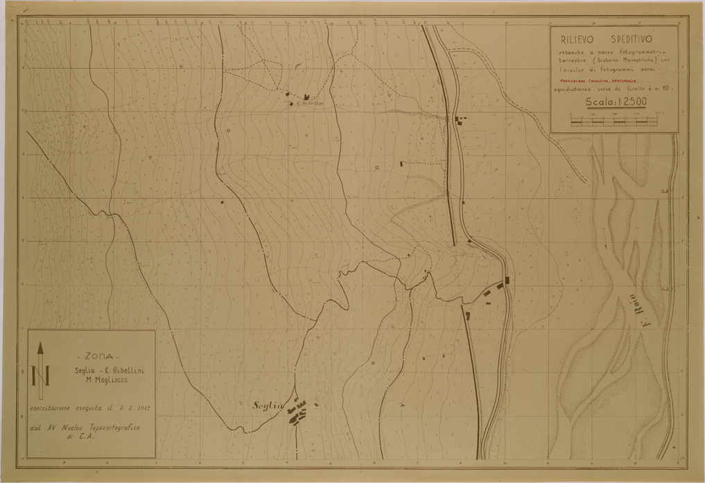 (N:29515) RILIEVO SPEDITIVO ZONA SEGLIA - GIBELLINI - MAGLIOCCA (SE003328) Carte e stampe antiche: riproduzione a colori su carta (formato A1)