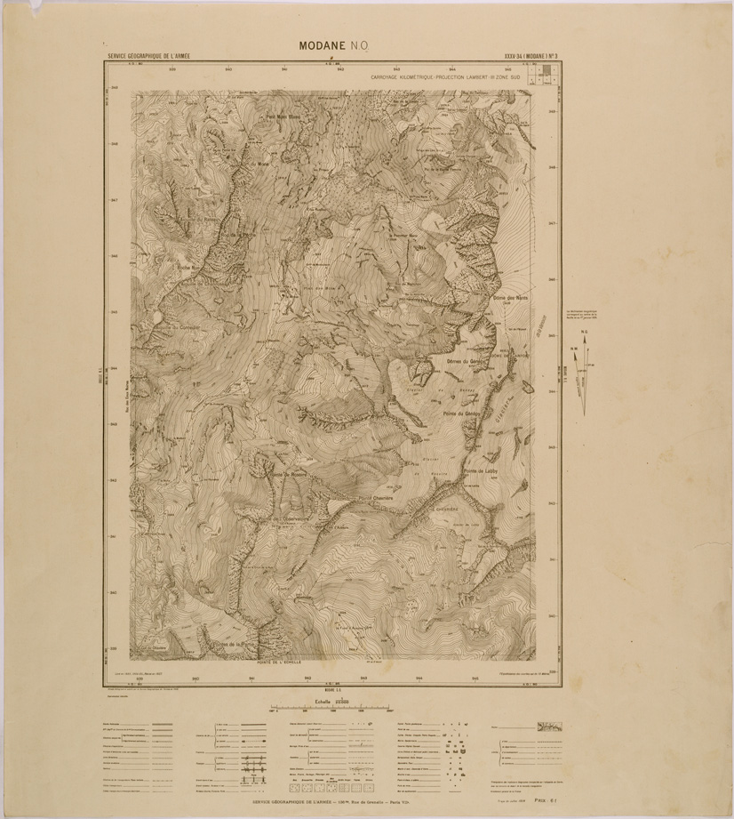 (N:29518) MODANE NO FOGLIO XXXV-34 N 3 (SE003331) Carte e stampe antiche: riproduzione a colori su carta (formato A1)