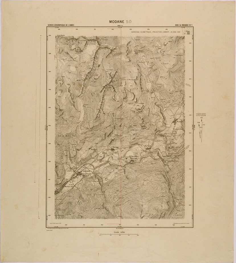 (N:29520) MODANE SO FOGLIO XXXV-34 N 7 (SE003333) Carte e stampe antiche: riproduzione a colori su carta (formato A1)