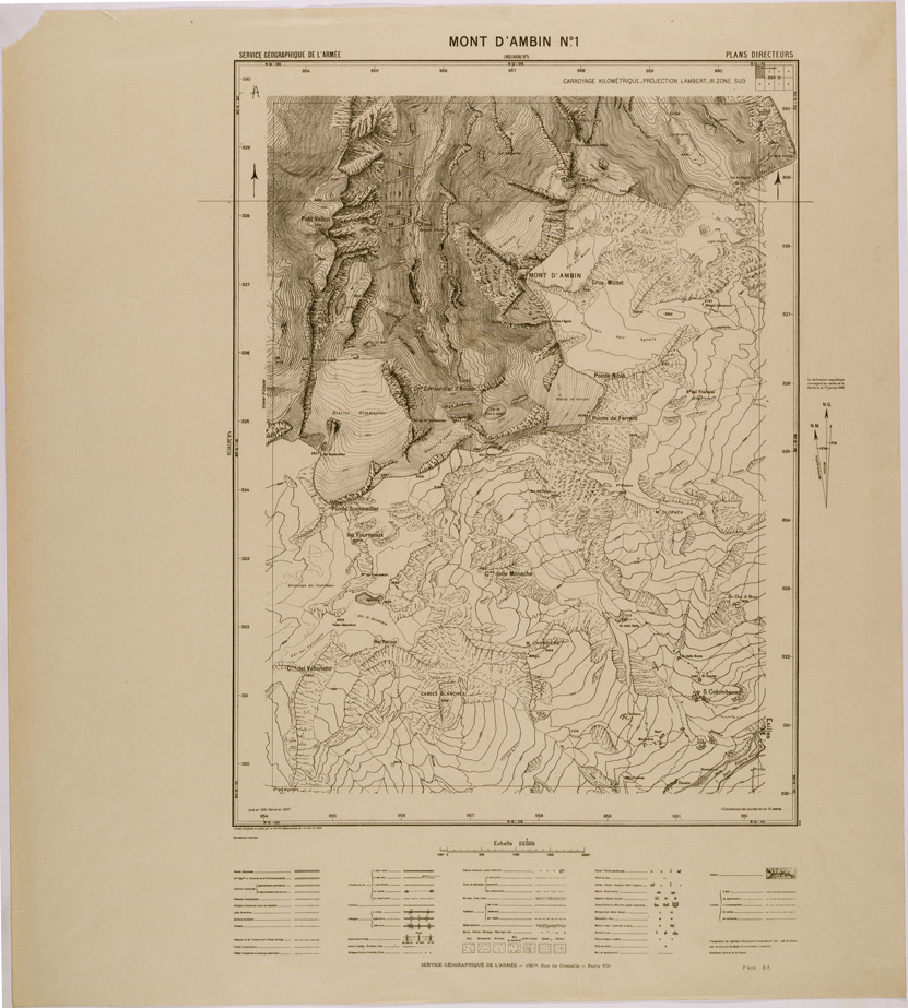 (N:29526) MONT D'AMBIN FOGLIO XXXVI-35 N 1 (SE003339) Carte e stampe antiche: riproduzione a colori su carta (formato A1)