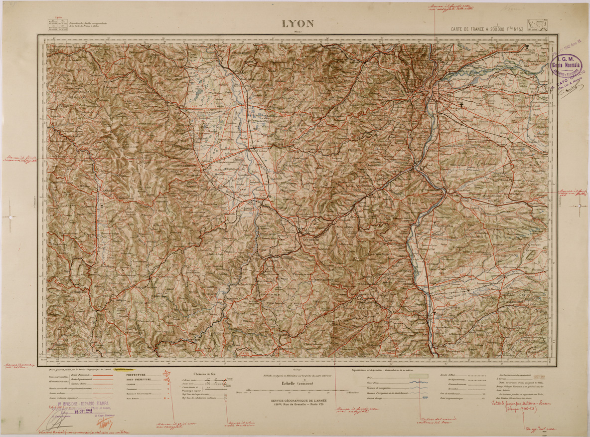 (N:29527) CARTE DE FRANCE - FOGLIO 53 - LYON (SE003340) Carte e stampe antiche: riproduzione a colori su carta (formato A1)