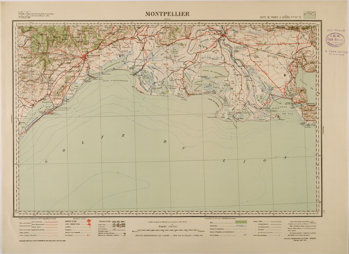(N:29533) CARTE DE FRANCE - FOGLIO 73 - MONTPELLIER (SE003346) Carte e stampe antiche: riproduzione a colori su carta (formato A1)