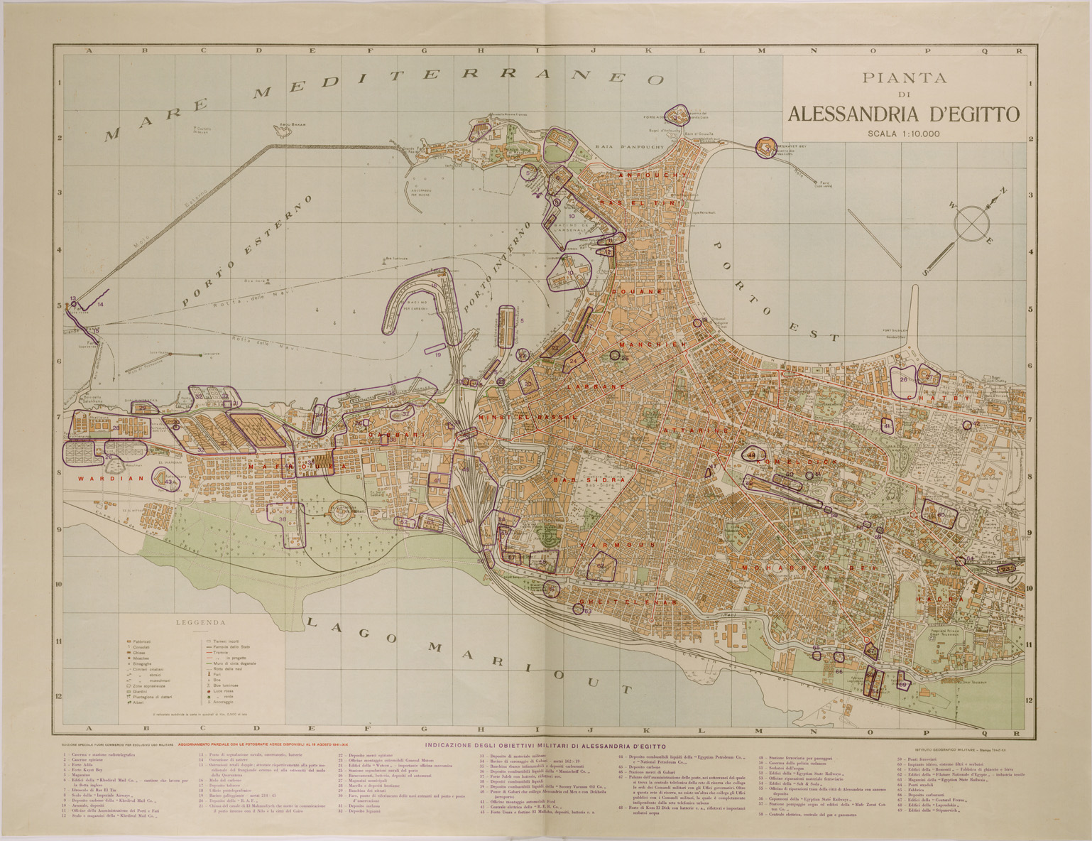 (N:29554) PIANTA DI ALESSANDRIA D' EGITTO (SE003380) Carte e stampe antiche: riproduzione a colori su carta (formato A1)