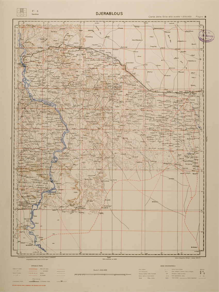 (N:29579) CARTA DELLA SIRIA - FOGLIO 3 - DJERABLOUS (SE003395) Carte e stampe antiche: riproduzione a colori su carta (formato A1)