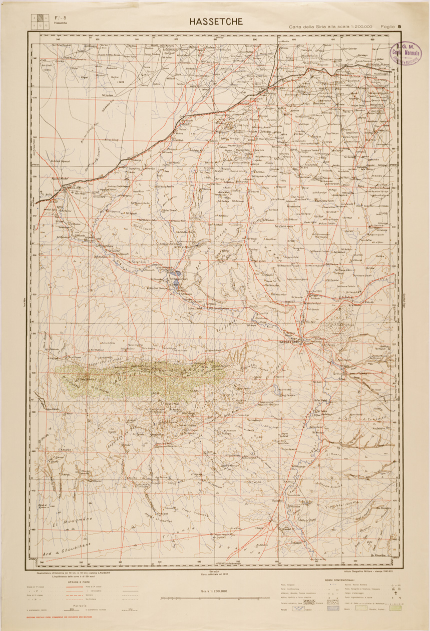 (N:29581) CARTA DELLA SIRIA - FOGLIO 5 - HASSETCHE (SE003397) Carte e stampe antiche: riproduzione a colori su carta (formato A1)