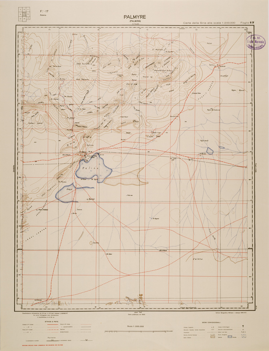 (N:29596) CARTA DELLA SIRIA - FOGLIO 17 - PALMYRE ( PALMIRA ) (SE003409) Carte e stampe antiche: riproduzione a colori su carta (formato A1)