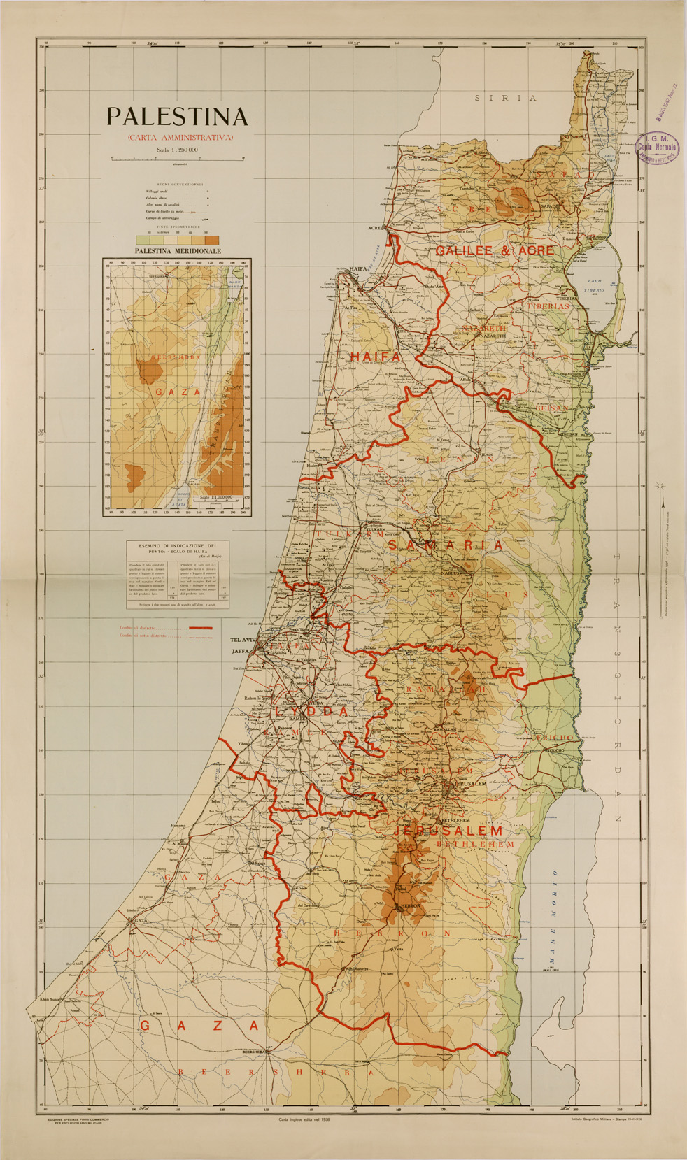 (N:29591) PALESTINA (SE003421) Carte e stampe antiche: riproduzione a colori su carta (formato A1)