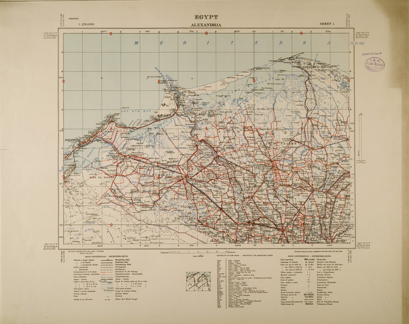 (N:29612) EGYPT - SHEET 1 - ALEXANDRIA (SE003441) Carte e stampe antiche: riproduzione a colori su carta (formato A1)