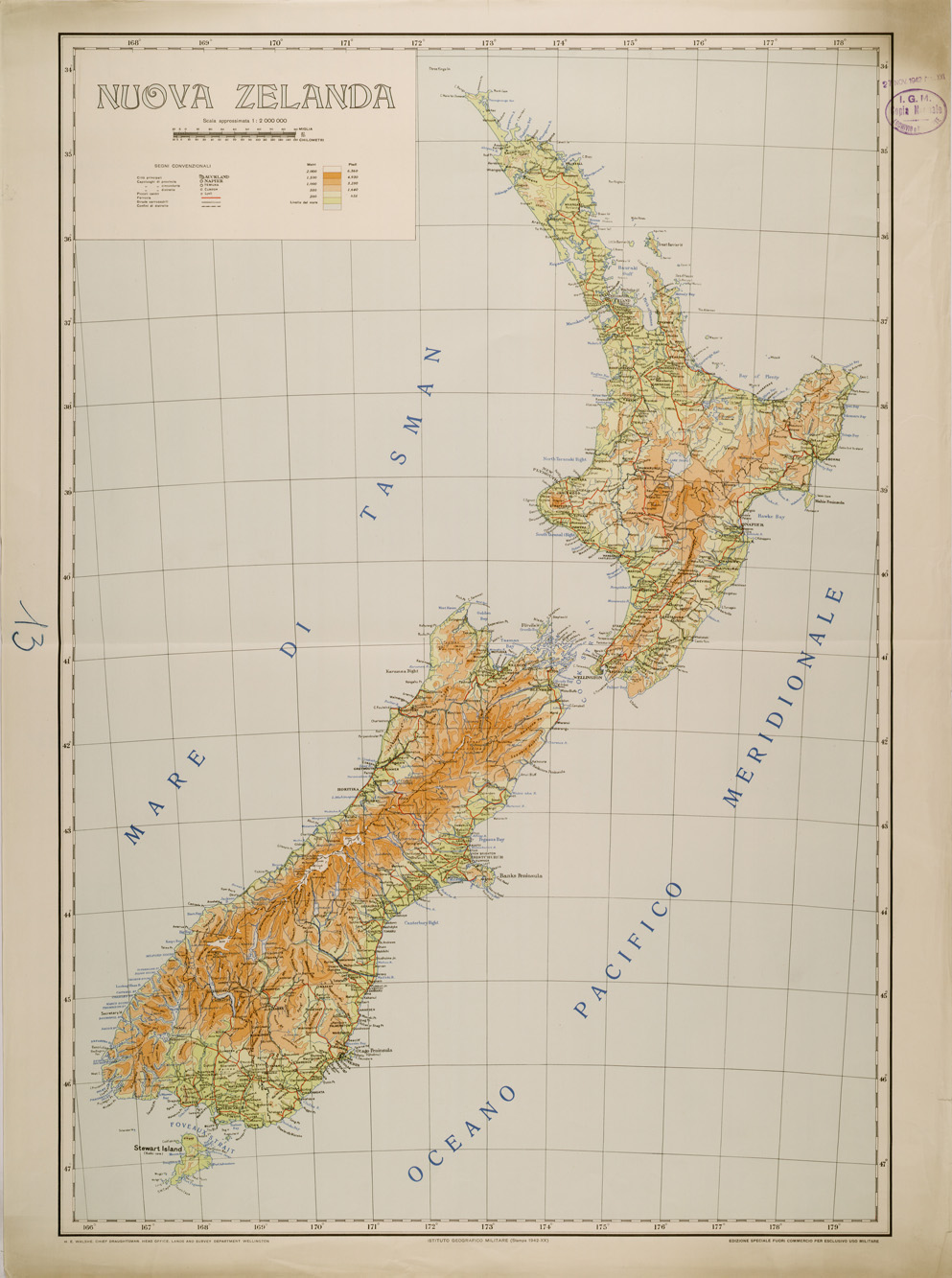 (N:29652) NUOVA ZELANDA (SE003498) Carte e stampe antiche: riproduzione a colori su carta (formato A1)