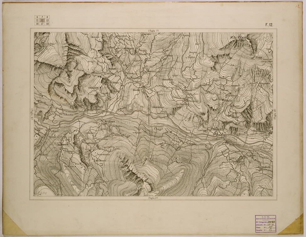 (N:29775) TOURNOUX S. VINCENT FOGLIO 12 (SE003547) Carte e stampe antiche: riproduzione a colori su carta (formato A1)