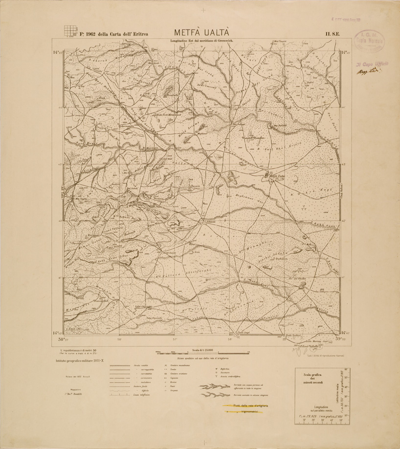 (N:29695) CARTA DELL'ERITREA - FOGLIO 1962 II SE - METFA UALTA (SE003578) Carte e stampe antiche: riproduzione a colori su carta (formato A1)