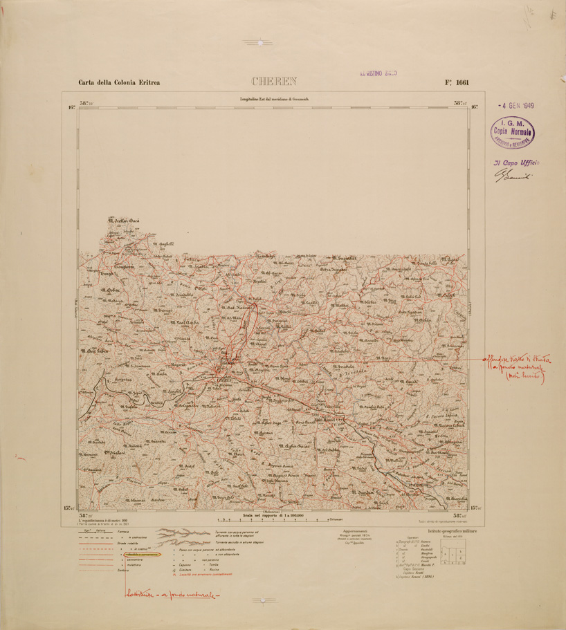 (N:29799) CARTA TOPOGRAFICA DELLA COLONIA ERITREA - FOGLIO 1661 - CHEREN (SE003660) Carte e stampe antiche: riproduzione a colori su carta (formato A1)