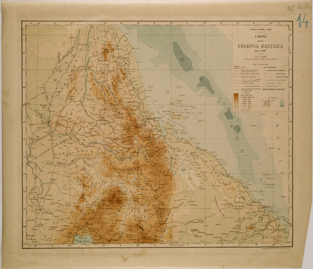 (N:29941) CARTA DELLA COLONIA ERITREA (SE003808) Carte e stampe antiche: riproduzione a colori su carta (formato A1)