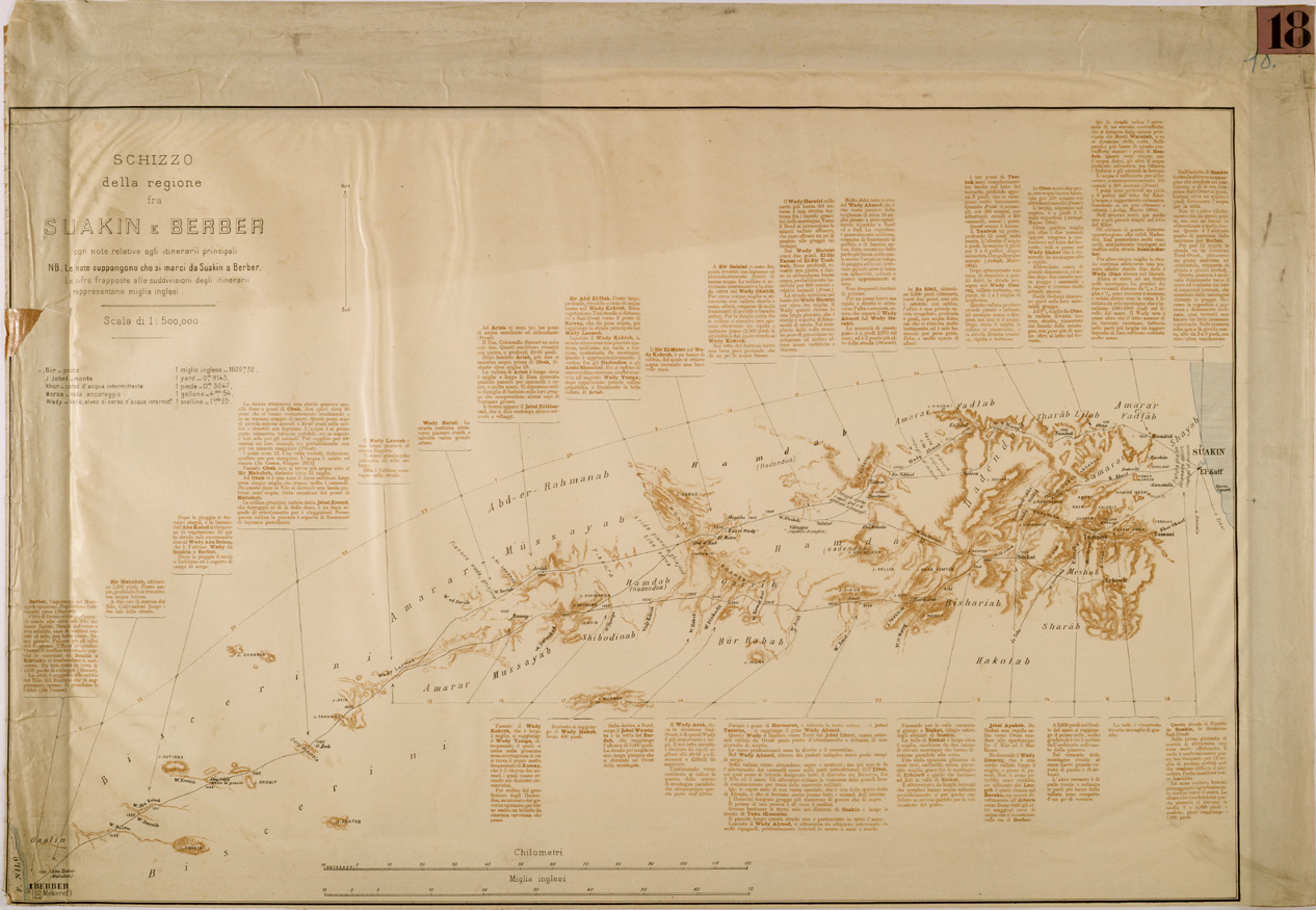 (N:29945) SCHIZZO DELLA REGIONE FRA SUAKIN E BERBER (SE003812) Carte e stampe antiche: riproduzione a colori su carta (formato A1)