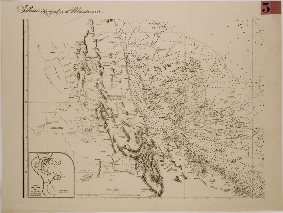 (N:29984) SCHIZZO IDROGRAFICO DI MASSAUA (SE003854) Carte e stampe antiche: riproduzione a colori su carta (formato A1)