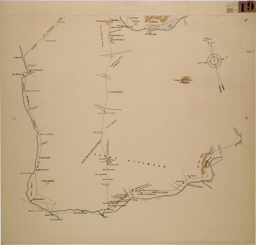 (N:30001) CARTA DELLA REGIONE COMPRESA FRA KASSALA KUFFIT GHIRA E MAI DARO - FOGLIO 3 - GHIRA (SE003871) Carte e stampe antiche: riproduzione a colori su carta (formato A1)