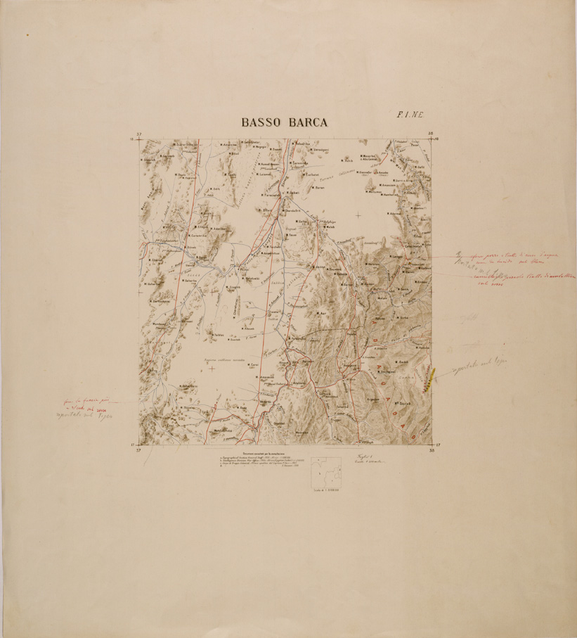 (N:30050) ERITREA - FOGLIO 1 NE - BASSO BARCA (SE003922) Carte e stampe antiche: riproduzione a colori su carta (formato A1)