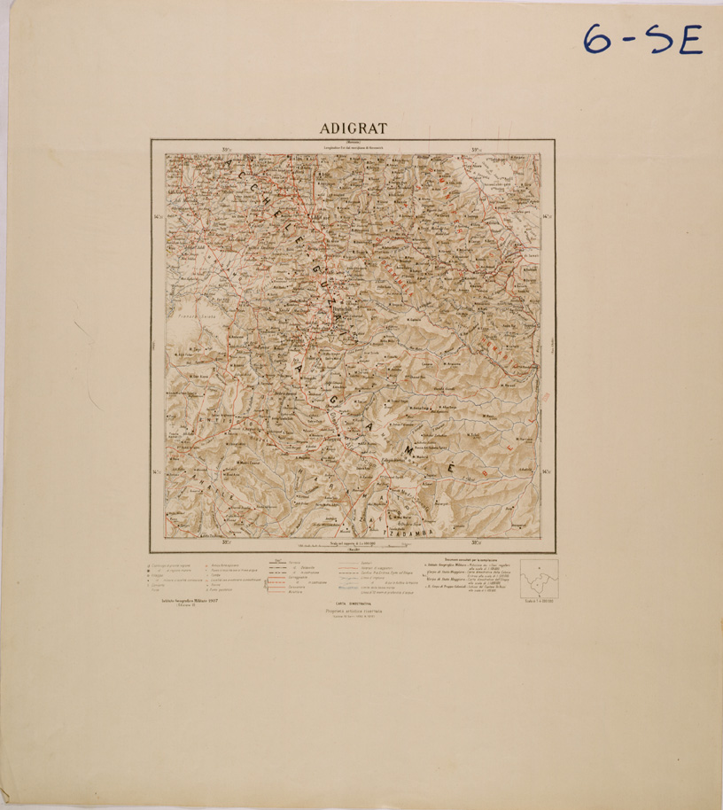 (N:30064) ERITREA - FOGLIO 6 SE - ADIGRAT (SE003936) Carte e stampe antiche: riproduzione a colori su carta (formato A1)