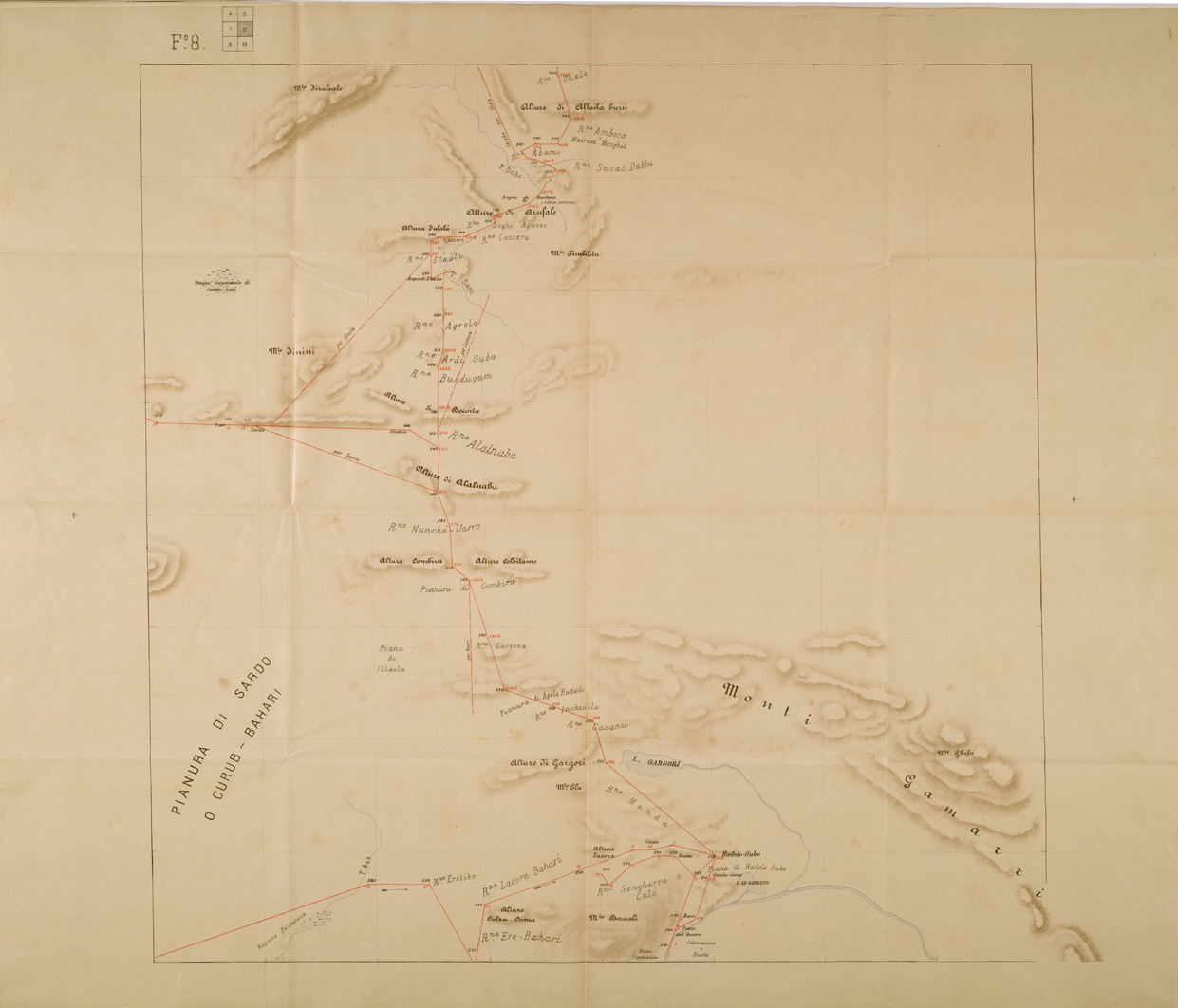 (N:30119) ITINERARIO DA ASSAB ALL'AUSSA ED ALLA FINE DEL GOLIMA FOGLIO 8 (SE003983) Carte e stampe antiche: riproduzione a colori su carta (formato A1)