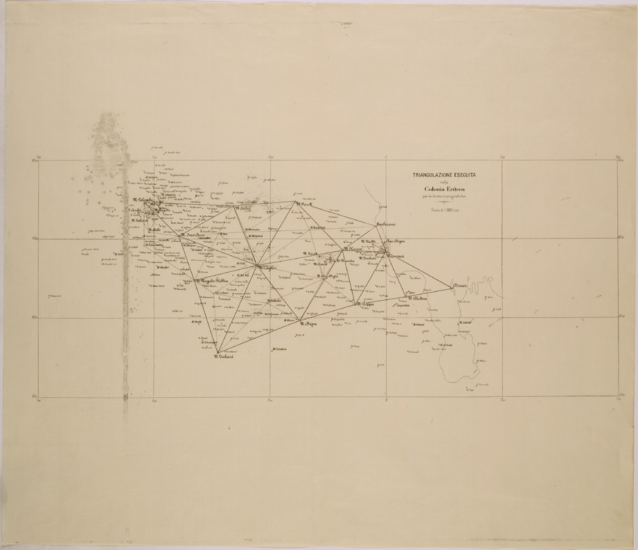 (N:30123) TRIANGOLAZIONE ESEGUITA NELLA COLONIA ERITREA (SE004056) Carte e stampe antiche: riproduzione a colori su carta (formato A1)