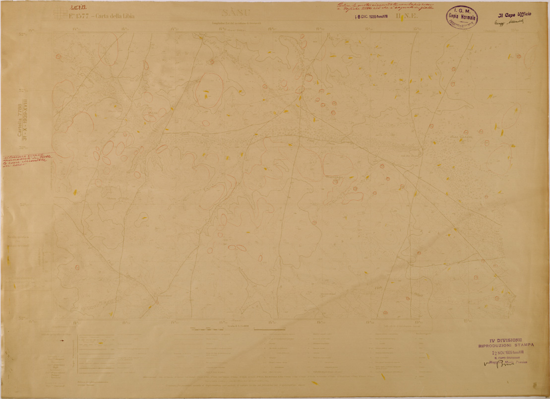 (N:30231) CARTA DELLA LIBIA - FOGLIO 1577 II NE - SASU (SE004111) Carte e stampe antiche: riproduzione a colori su carta (formato A1)