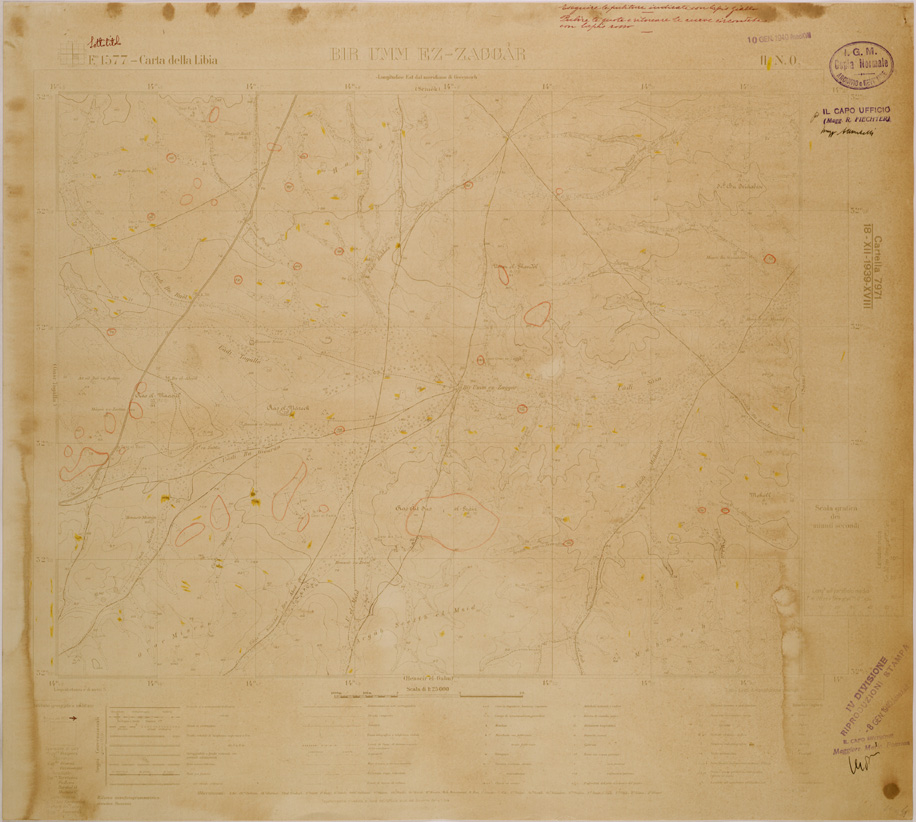 (N:30234) CARTA DELLA LIBIA - FOGLIO 1577 II NO - BIR UMM EZ - ZAGGAR (SE004114) Carte e stampe antiche: riproduzione a colori su carta (formato A1)
