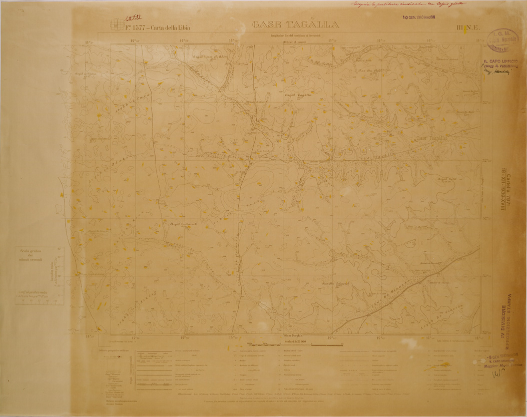 (N:30235) CARTA DELLA LIBIA - FOGLIO 1577 III NE - GASR TACALLA (SE004115) Carte e stampe antiche: riproduzione a colori su carta (formato A1)