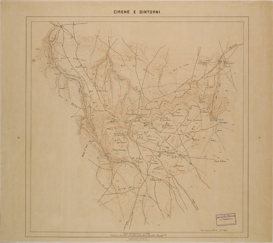 (N:30256) CIRENE E DINTORNI (SE004136) Carte e stampe antiche: riproduzione a colori su carta (formato A1)