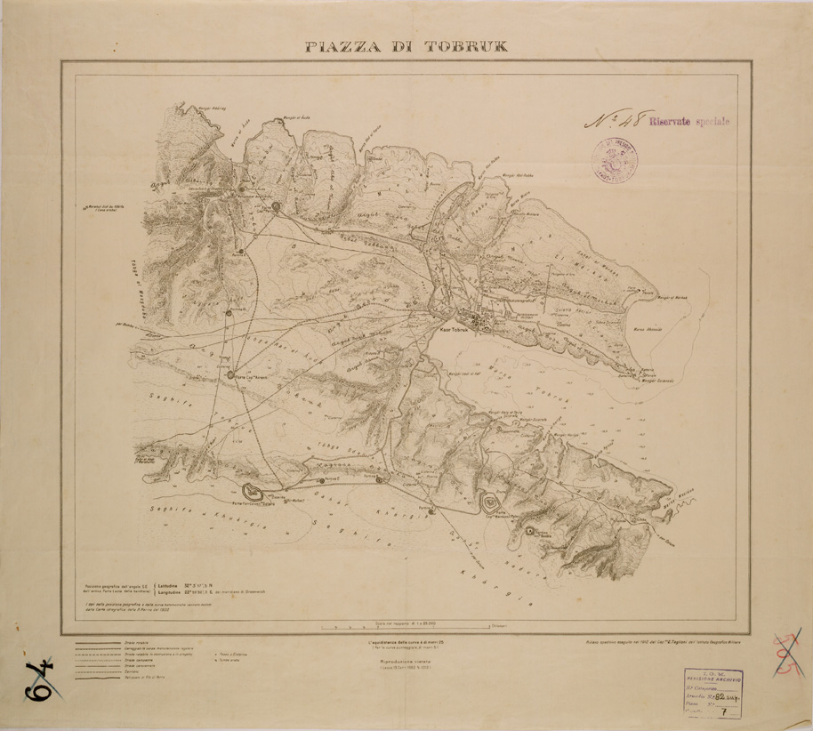 (N:30259) PIAZZA DI TOBRUK (SE004139) Carte e stampe antiche: riproduzione a colori su carta (formato A1)