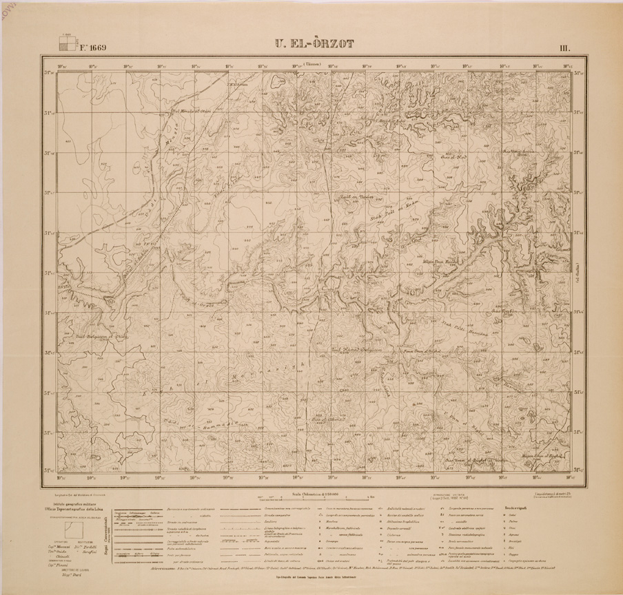 (N:30551) U. EL ORZOT FOGLIO 1669 III (SE004172) Carte e stampe antiche: riproduzione a colori su carta (formato A1)