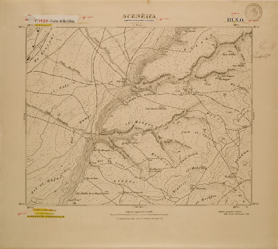 (N:30758) CARTA DELLA LIBIA FOGLIO 1489  III NO SCENEIFA (SE004222) Carte e stampe antiche: riproduzione a colori su carta (formato A1)