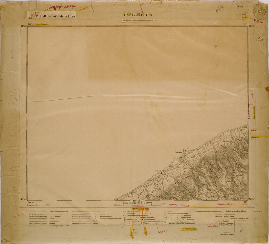 (N:30797) CARTA DELLA LIBIA - FOGLIO 1389 II - TOLMETA (SE004238) Carte e stampe antiche: riproduzione a colori su carta (formato A1)