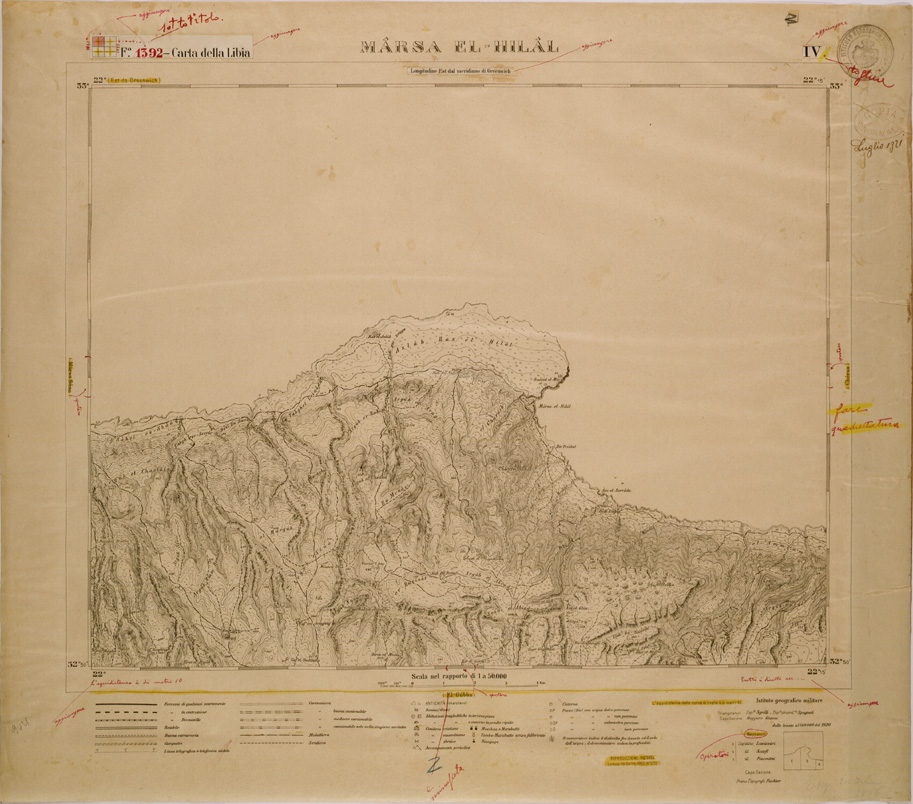 (N:30813) CARTA DELLA LIBIA - FOGLIO 1392 IV - MARSA EL HILAL (SE004248) Carte e stampe antiche: riproduzione a colori su carta (formato A1)