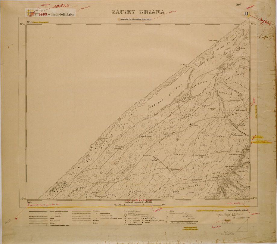 (N:30816) CARTA DELLA LIBIA - FOGLIO 1488 II - ZAUIET DRIANA (SE004251) Carte e stampe antiche: riproduzione a colori su carta (formato A1)