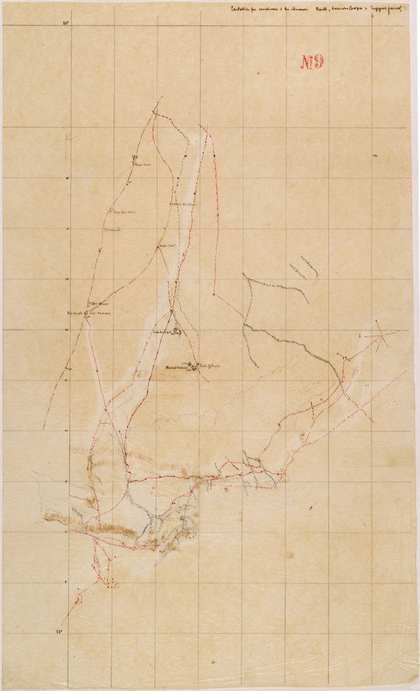 (N:30277) TENTATIVO PER COORDINARE I TRE ITINERARI BARTH, SWAINSON, COWPER (SE004291) Carte e stampe antiche: riproduzione a colori su carta (formato A1)