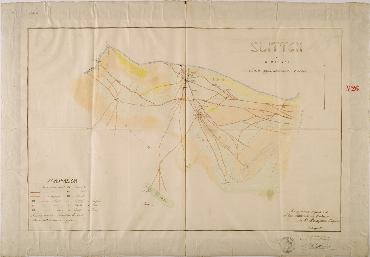 (N:30312) SLITTEN E DINTORNI. (SE004330) Carte e stampe antiche: riproduzione a colori su carta (formato A1)
