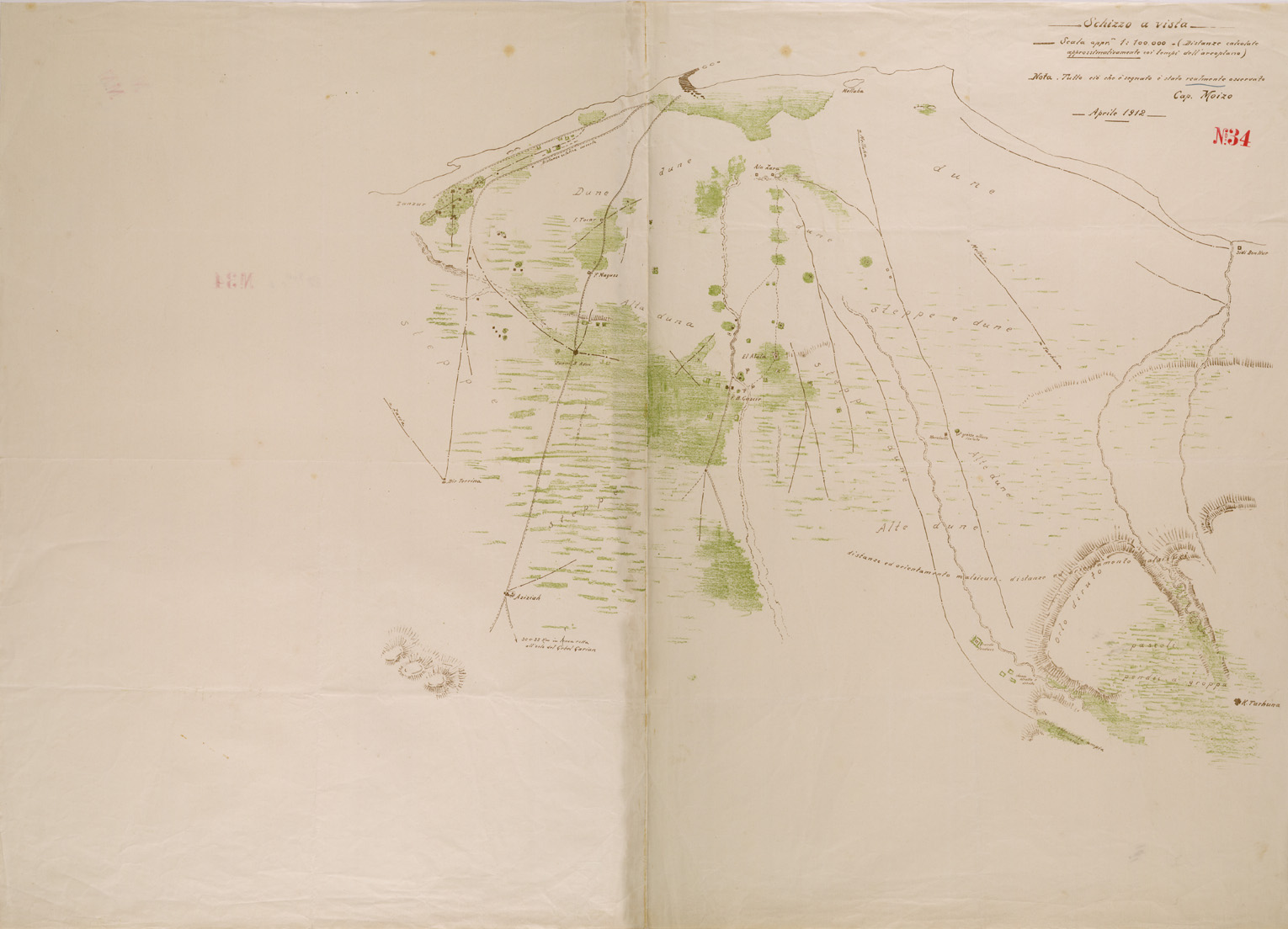 (N:30322) TRIPOLI E DINTORNI (SE004350) Carte e stampe antiche: riproduzione a colori su carta (formato A1)