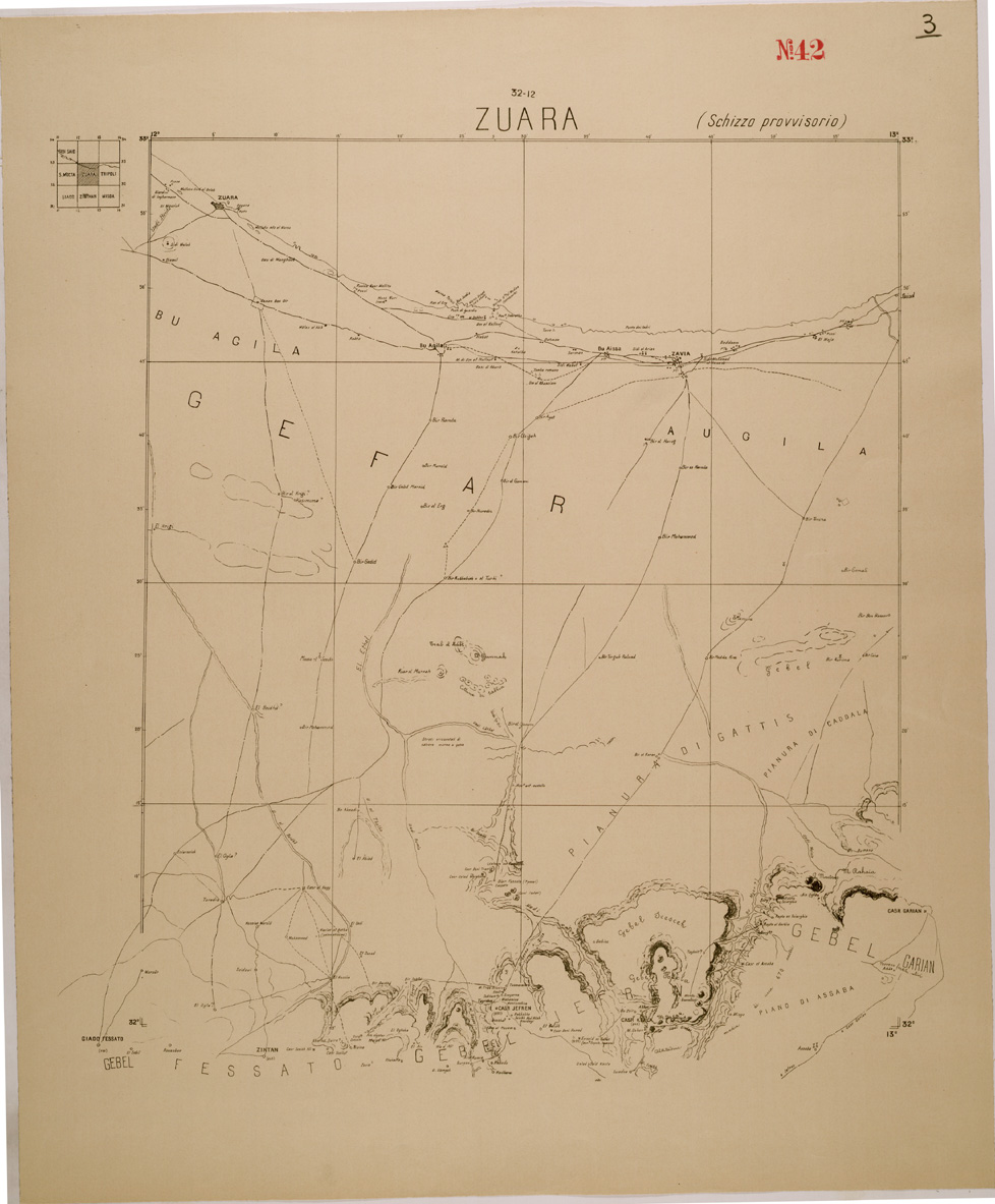 (N:30333) TRIPOLITANIA - ZUARA - FOGLIO 2. (SE004363) Carte e stampe antiche: riproduzione a colori su carta (formato A1)