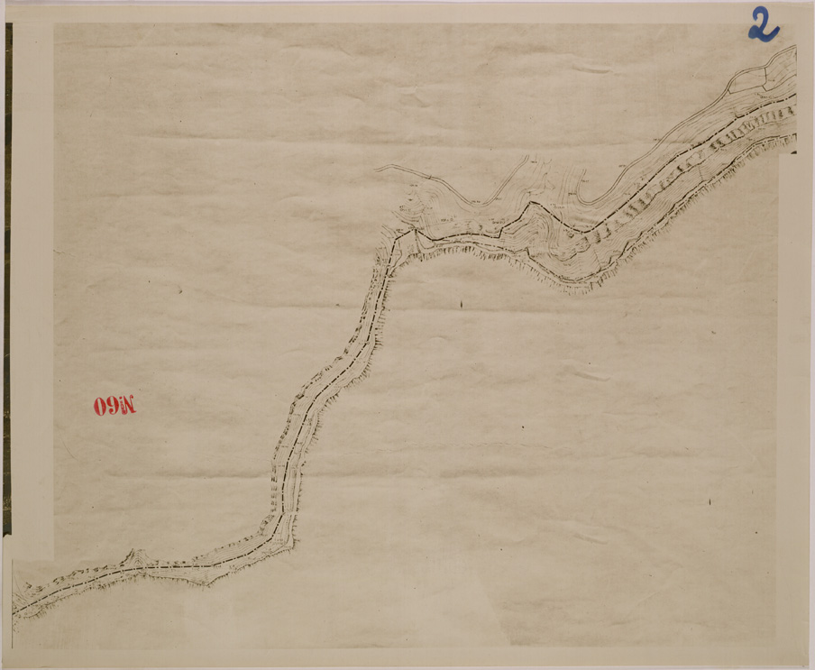 (N:30380) RILIEVO DELLA ZONA INTERESSANTE LA CONDUTTURA D'ACQUA RUMIA-JEFREN - FOGLIO 2. (SE004415) Carte e stampe antiche: riproduzione a colori su carta (formato A1)