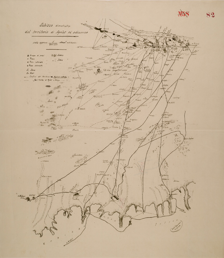 (N:30412) SCHIZZO DIMOSTRATIVO DEL TERRITORIO DI AGELAT ED ADIACENZE. (SE004449) Carte e stampe antiche: riproduzione a colori su carta (formato A1)