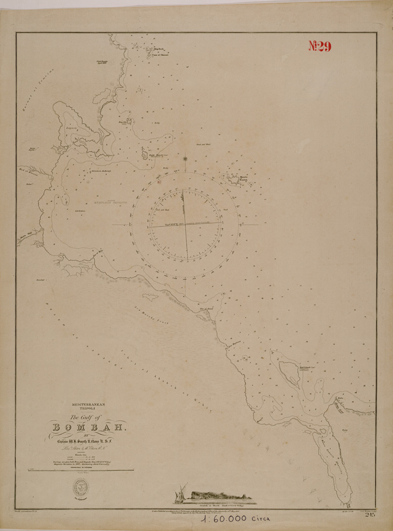 (N:30465) THE GULF OF BOMBAH. (SE004492) Carte e stampe antiche: riproduzione a colori su carta (formato A1)